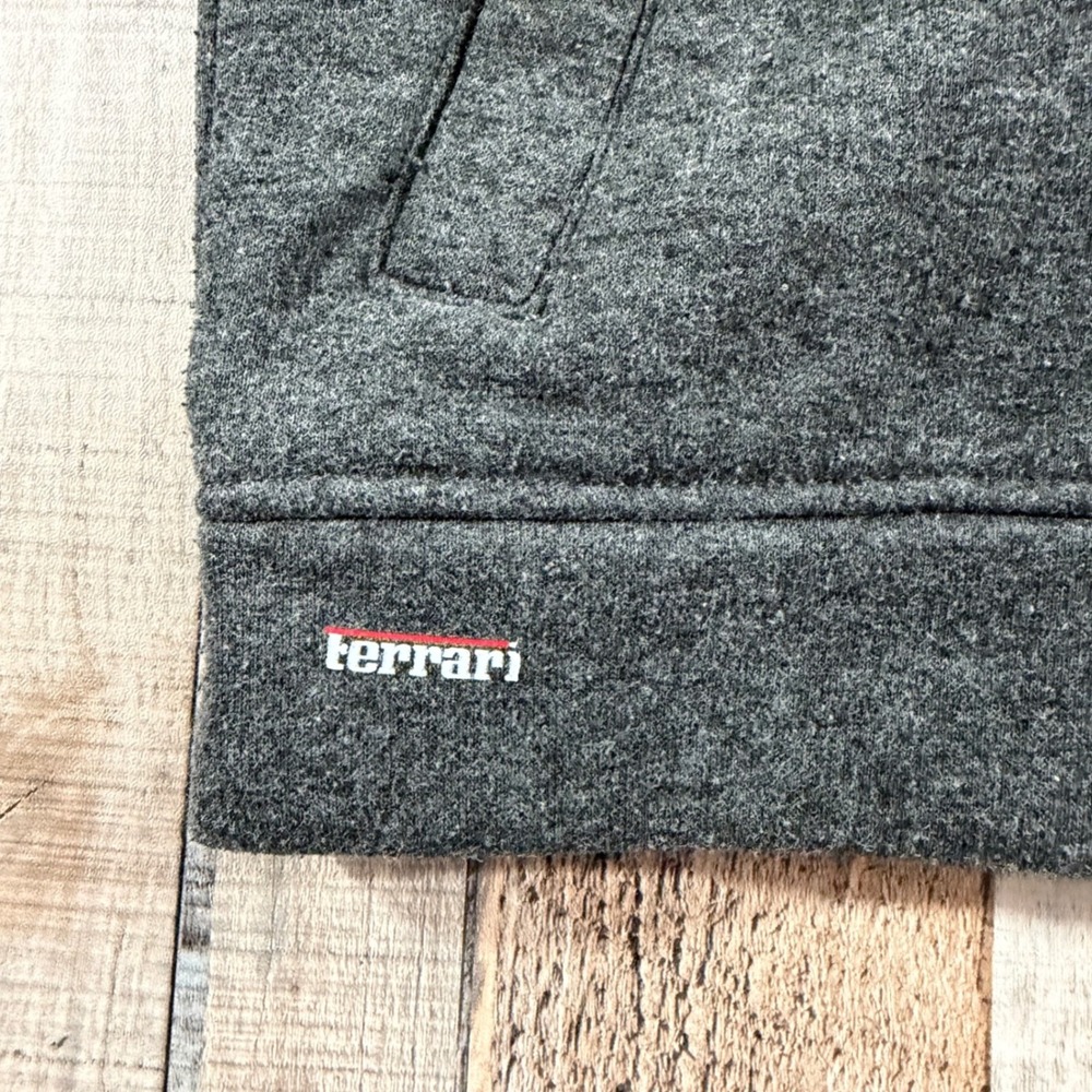 Pilota Ferrari Zip Up Hoodie Kids Size 9 Charcoal Gray Fleece Racing Jacket - Picture 4 of 10